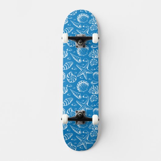 Skateboard Motif bleu de plage (Recto)