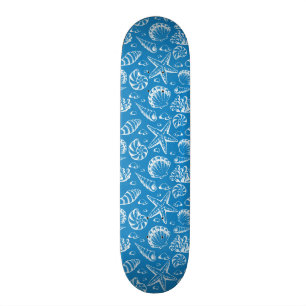 Skateboard Motif bleu de plage