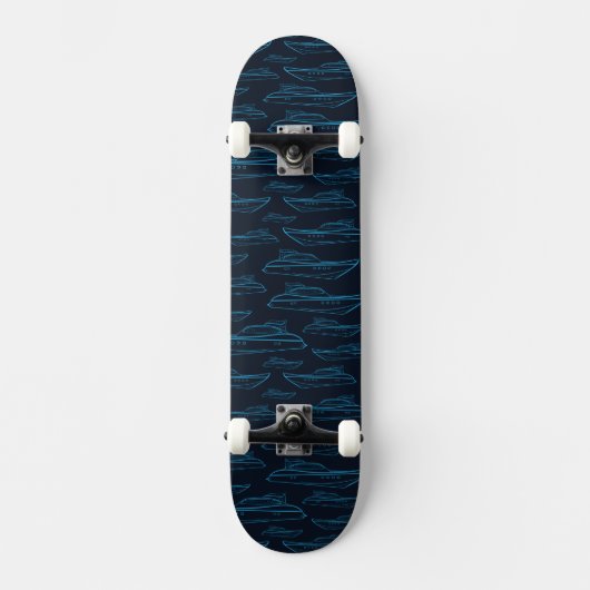 Skateboard Motif bleu de yacht (Recto)
