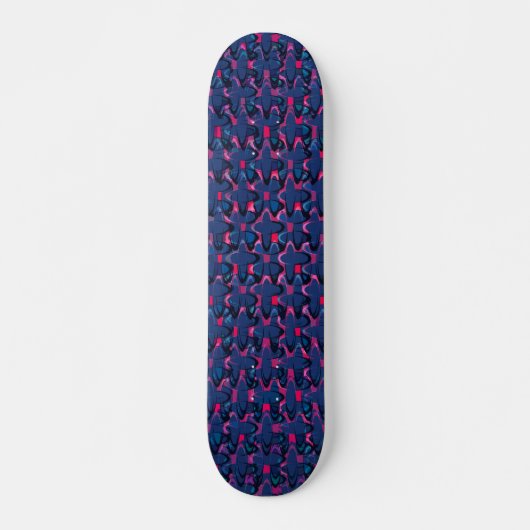 Skateboard Motif bleu et rose rétro (Devant)