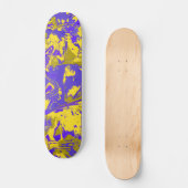Skateboard Motif bleu jaune Abstrait (Recto)