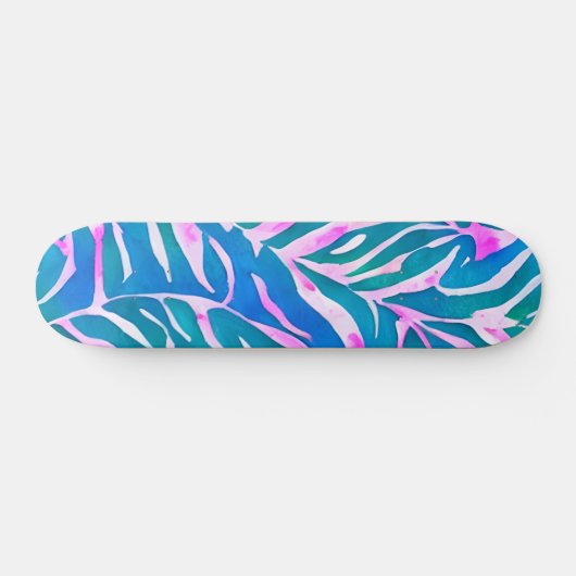 Skateboard Motif bleu-vert tropical (Horz)
