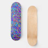 Skateboard Motif Blue and Pink Waves (Recto)
