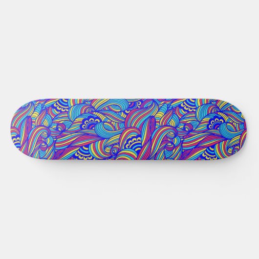 Skateboard Motif Blue and Pink Waves (Horz)