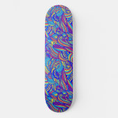 Skateboard Motif Blue and Pink Waves (Recto)
