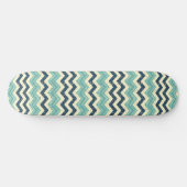 Skateboard Motif Blue et Grungy Chevron (Horz)
