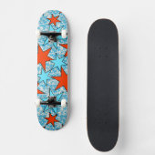 Skateboard Motif Blue et Red Star (Recto)