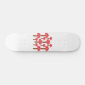 Skateboard Motif botanique mignon du champignon rouge (Horz)