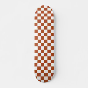 Skateboard Motif Brown blanc À damiers chèque