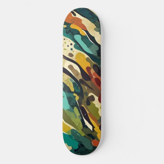 Skateboard Motif Camo avec rouille et couleurs marron (Recto)