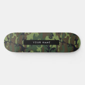 Skateboard Motif Camouflage Vert, Votre nom, Personnaliser (Horz)
