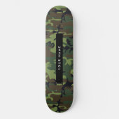 Skateboard Motif Camouflage Vert, Votre nom, Personnaliser (Recto)