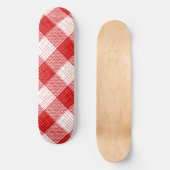 Skateboard Motif carreaux à carreaux rouges et blancs gras (Recto)