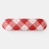 Skateboard Motif carreaux à carreaux rouges et blancs gras (Horz)