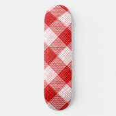 Skateboard Motif carreaux à carreaux rouges et blancs gras (Recto)