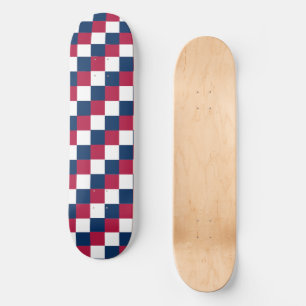 Skateboard Motif Checker avec la couleur du drapeau US