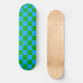 Skateboard Motif chèque À damiers bleu vert (Recto)