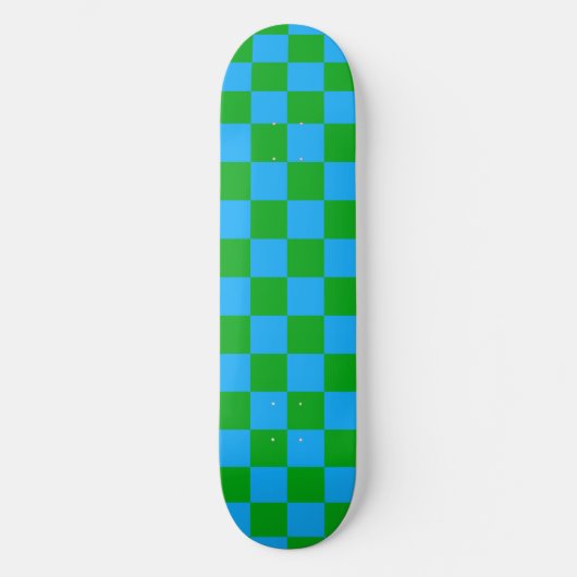Skateboard Motif chèque À damiers bleu vert (Recto)