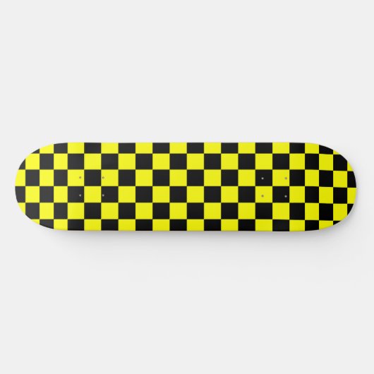 Skateboard Motif chèque À damiers jaune noir (Horz)