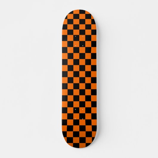Skateboard Motif chèque À damiers orange noir (Devant)