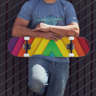 Skateboard Motif chevron abstrait coloré