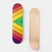 Skateboard Motif chevron abstrait coloré (Recto)