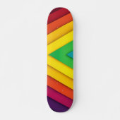 Skateboard Motif chevron abstrait coloré (Devant)