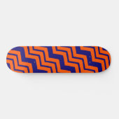 Skateboard Motif chevron zigzag bleu orange (Horz)