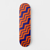 Skateboard Motif chevron zigzag bleu orange (Recto)