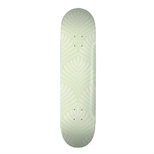 Skateboard Motif classique de feuillage dans le blanc et le