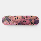 Skateboard Motif Cœurs Esthétique (Horz)