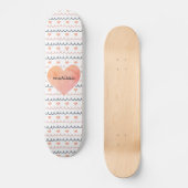 Skateboard Motif Coeurs roses (Recto)