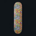 Skateboard Motif coloré<br><div class="desc">Un vintage tableau de roulettes coloré boho paisley motif royal bleu vert et noir skateboard. Mignonne et fantaisiste.</div>