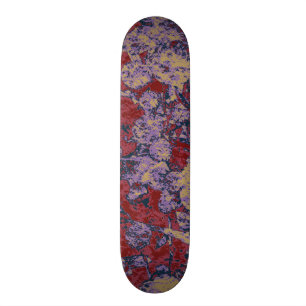 Skateboard Motif coloré de camouflage de feuille et de fleur