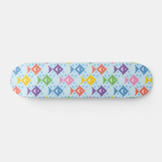 Skateboard Motif coloré de poissons de l'océan