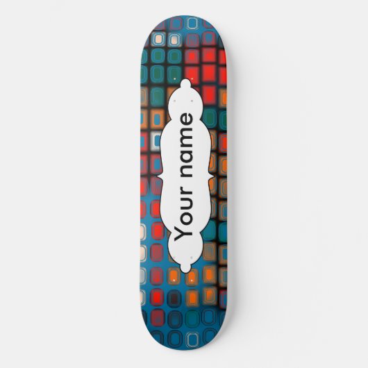 Skateboard Motif coloré de rectangles (Recto)