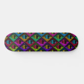 Skateboard Motif crâne géométrique néon (Horz)