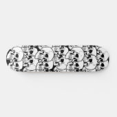 Skateboard Motif crâne noir et blanc (Horz)