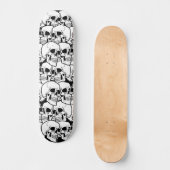 Skateboard Motif crâne noir et blanc (Recto)