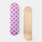 Skateboard Motif crâne noir mignon sur Arrière - plan rose (Recto)