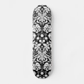 Skateboard Motif damassé noir et blanc (Recto)