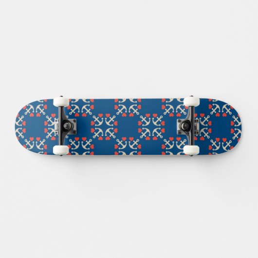 Skateboard Motif d'Ancre et de coeur (Horz)