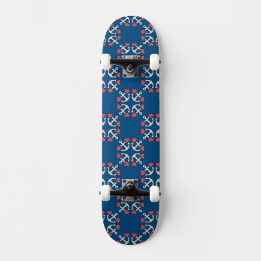 Skateboard Motif d'Ancre et de coeur (Recto)