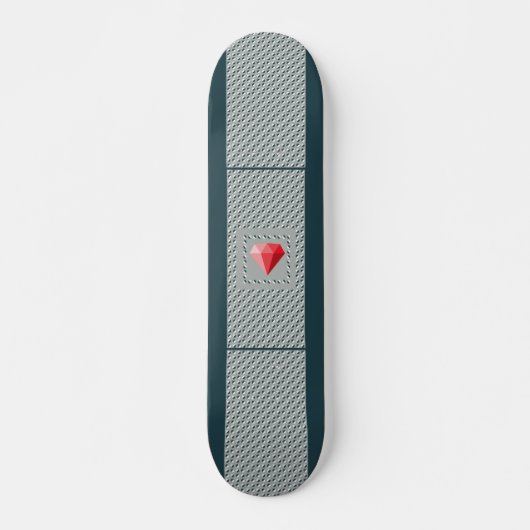 Skateboard Motif dansant Illusion d'optique Rubis  (Devant)