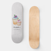Skateboard Motif D'Aquarelle Coupe Gâteaux Et Fruits (Recto)