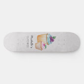 Skateboard Motif D'Aquarelle Coupe Gâteaux Et Fruits (Horz)