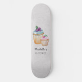 Skateboard Motif D'Aquarelle Coupe Gâteaux Et Fruits (Recto)