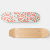 Skateboard Motif d'aquarelle rose corail customisé (Horz)