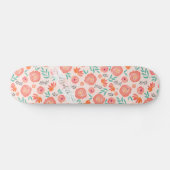 Skateboard Motif d'aquarelle rose corail customisé (Horz)