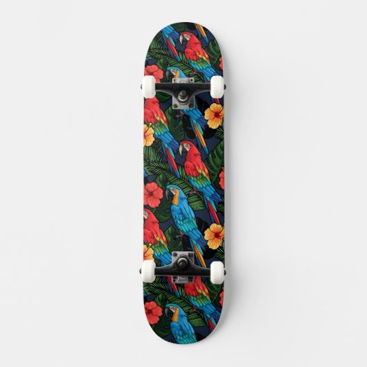 Skateboard Motif d'ara et de ketmie (Recto)